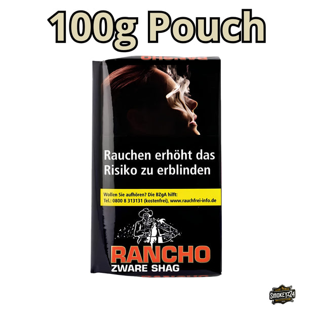 Rancho Zware Shag Drehtabak im schwarzen 100g Pouch mit rotem Schriftzug