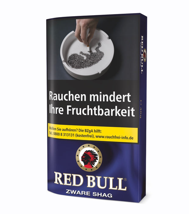 Red Bull Zware Shag Drehtabak 40g – schwarzbrauner, kräftiger Feinschnitt für selbstgedrehte Zigaretten