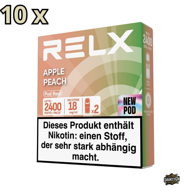 RELX Pod Real Apple Peach 18mg 10x Sparpaket mit 20 Pods