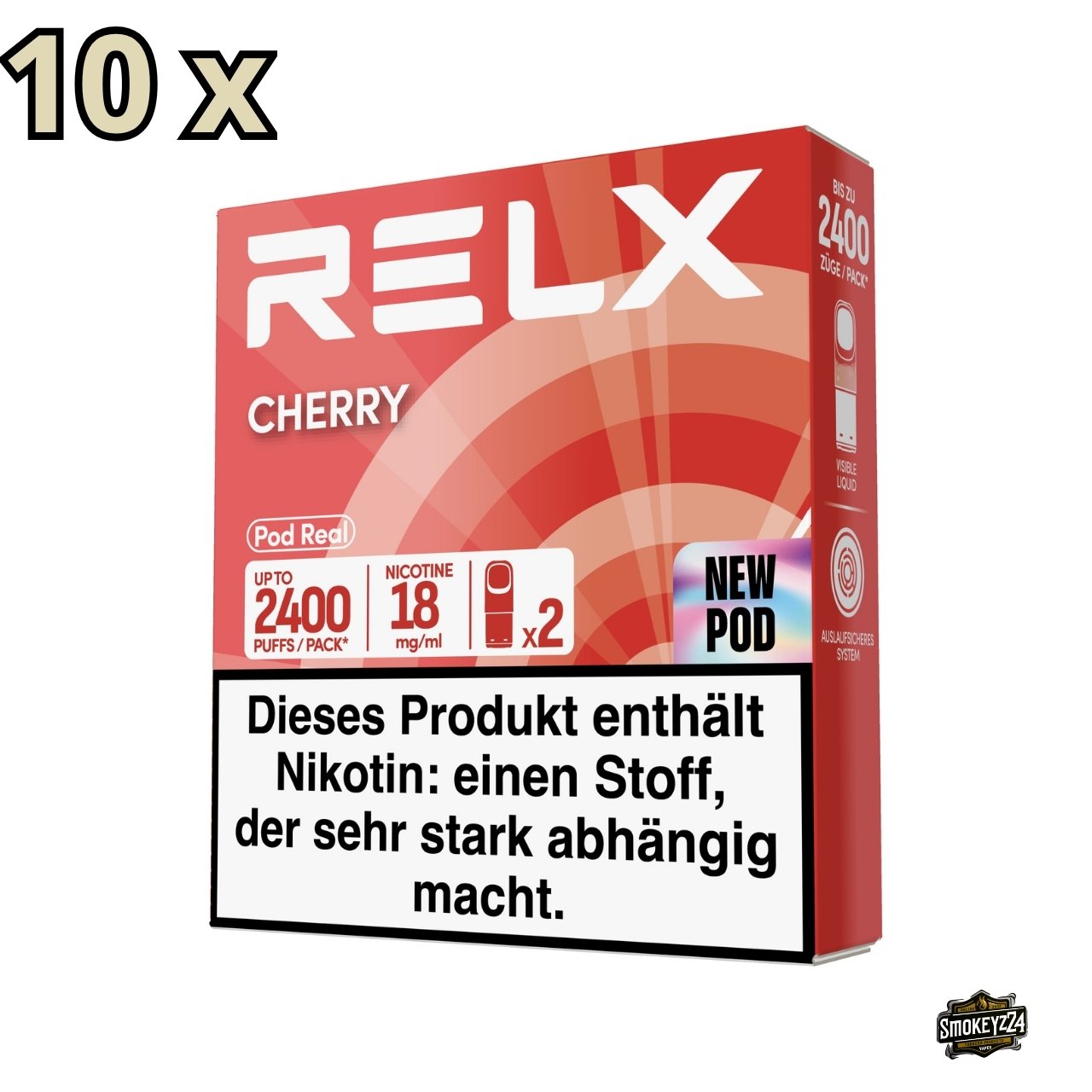 RELX Pod Real Cherry 18mg 10x Sparpaket mit 20 Pods