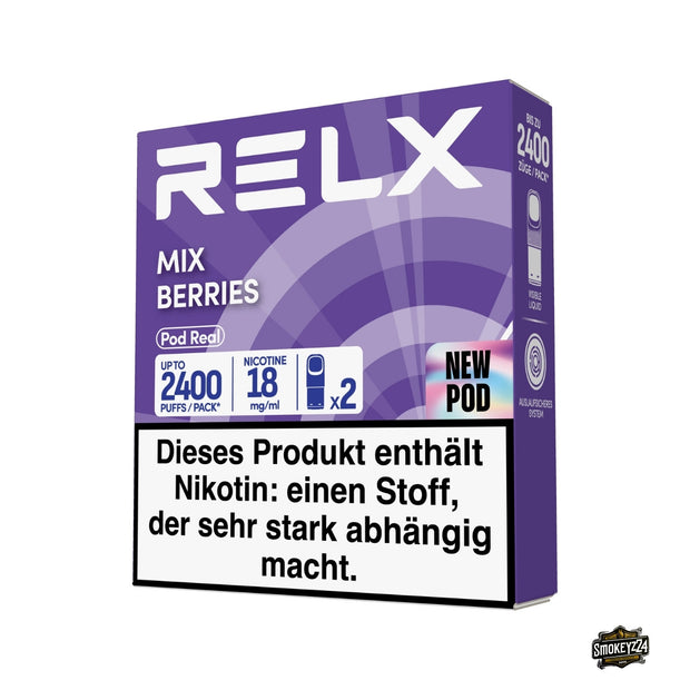 RELX Pod Real Mix Berries 18mg Verpackung mit Beerenmix Pods