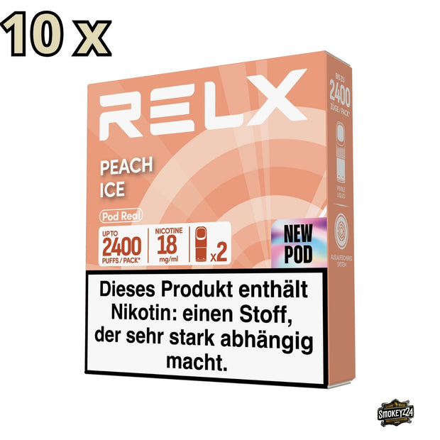 RELX Pod Real Peach Ice 18mg 10x Sparpaket mit 20 Pods