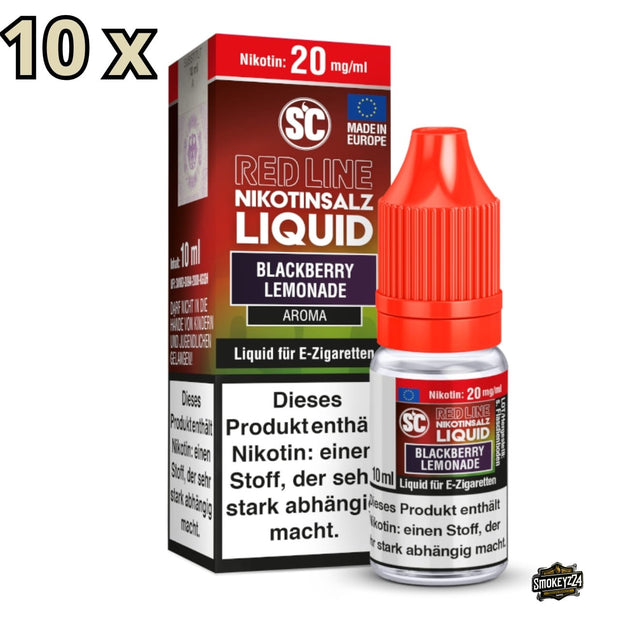 SC Red Line Blackberry Lemonade 20mg 10er Sparpaket - 10ml Nikotinsalz Liquid mit Brombeer-Limonade und Cooling