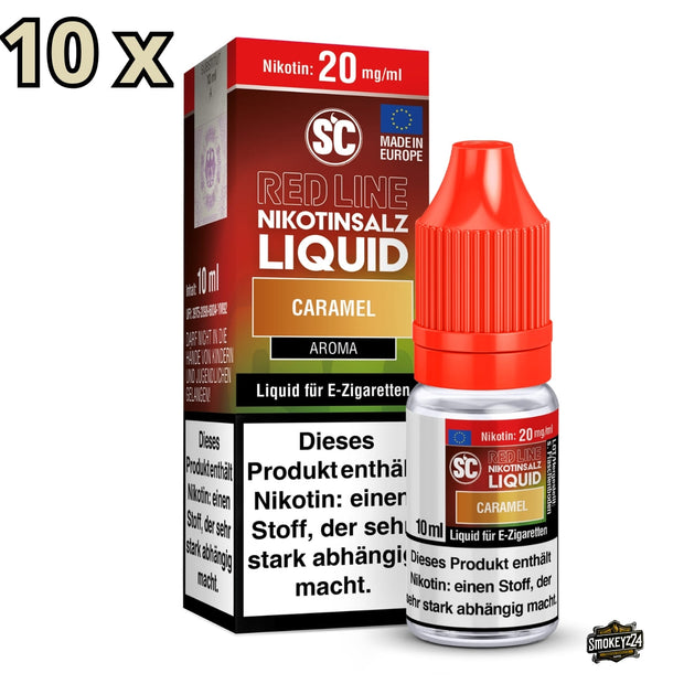 SC Red Line Caramel 20mg Nikotinsalz Liquid 10x Sparpaket - Flasche mit Verpackung