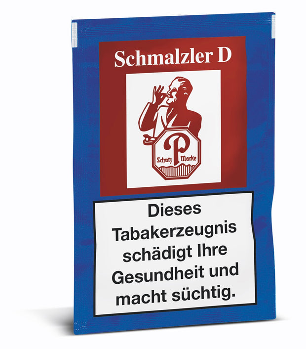 Schmalzler D Doppelaroma 25g Beutel – mentholfreier, intensiver Schmalzler von Pöschl für authentischen Tabakgenuss unterwegs.
