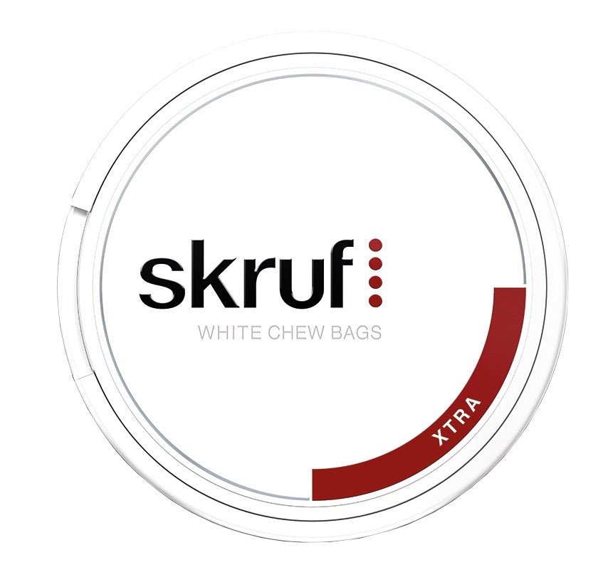 skruf Xtra White Chew Bags - 20g Dose, Deckel frontal
