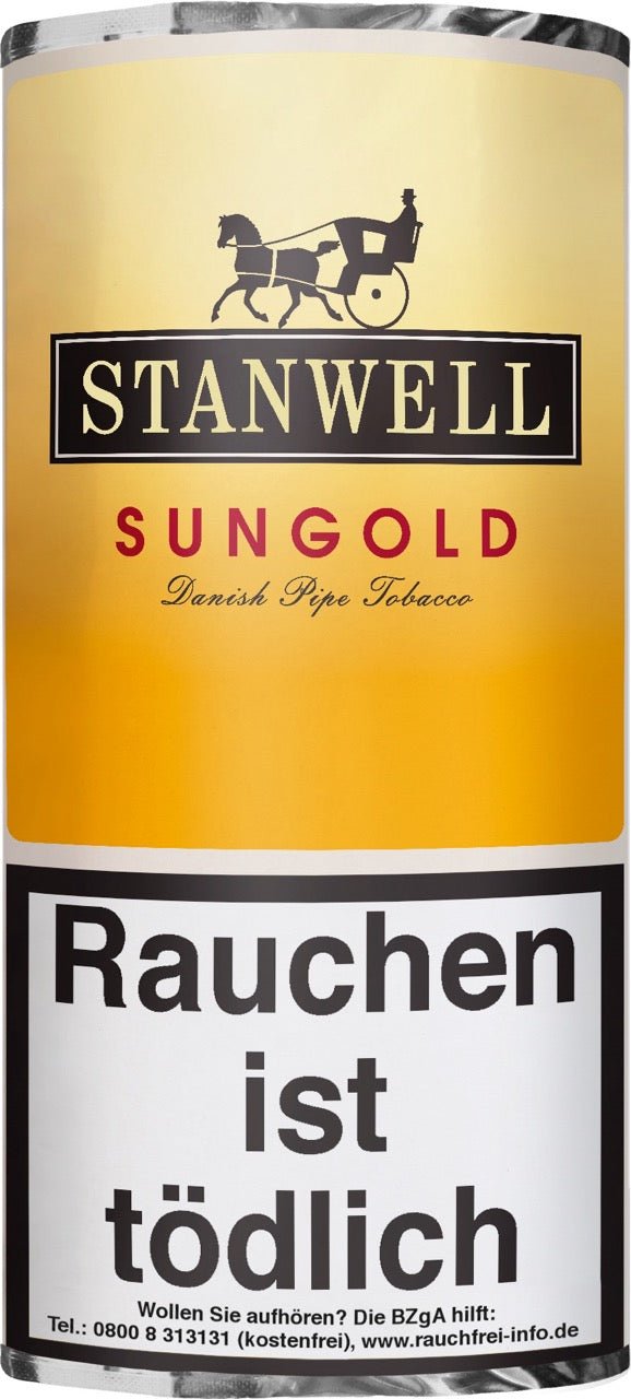Stanwell Sungold Pfeifentabak 40g Pouch – milder, vanille-aromatisierter Tabak, fruchtig-süß, ideal für Einsteiger und Genießer, perfekter Feierabend-Blend
