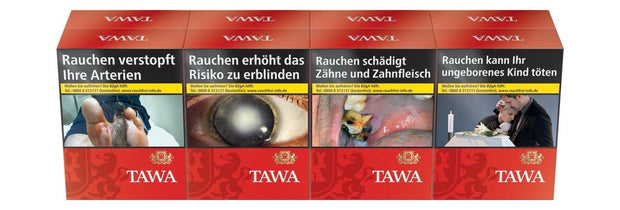 TAWA Red XXL Zigaretten Stange 8x27, Schachteln frontal