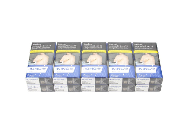 Stange The King Blue 100er Zigaretten 10x20 Stück, Long Size 100 mm, milder American Blend, blau