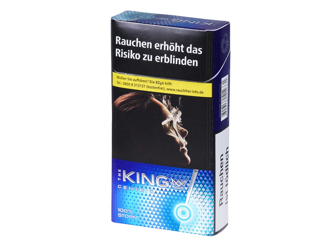 The King Centrio Storm 100er Zigaretten 20er Packung, geschlossen, Super King Size 100 mm, modernes Design