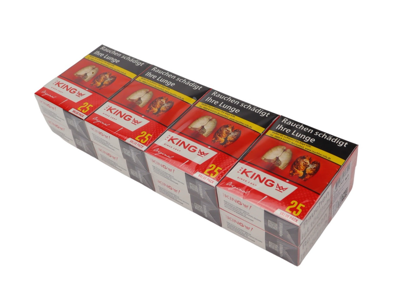 Stange The King Red Zigaretten 8x25 Stück, Vorratspackung, King Size, American Blend, rot