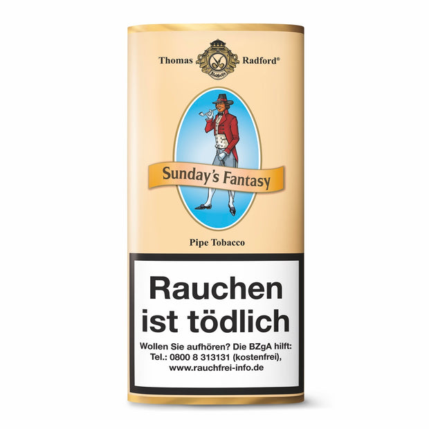 Thomas Radford Sundays Fantasy Pfeifentabak – Luxusqualität mit handverlesenen Virginia-Tabaken, Black Cavendish und natürlichen Frucht-Aromen.