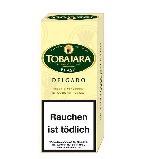 Tobajara Delgado Brasil Cigarillos – 20er Packung, Schachtel frontal