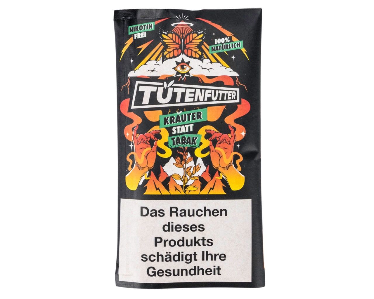Tütenfutter Kräutermischung Original Orange 25g – Vorderseite des tabakfreien Pouches