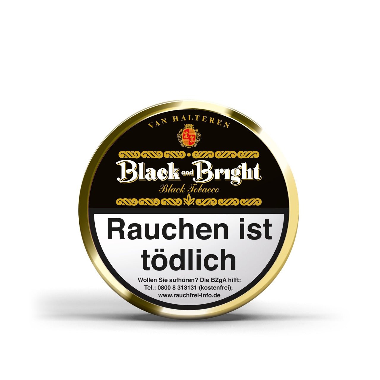 Van Halteren Black and Bright Pfeifentabak – milder Black Cavendish, fruchtig, aromatisch. Perfekt für Einsteiger. Jetzt 100g Dose sichern!