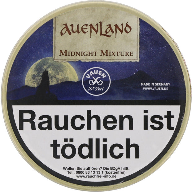 Vauen Auenland Midnight Mixture Pfeifentabak 50g Dose, geschlossene Tabakdose, fruchtig-süße Mischung