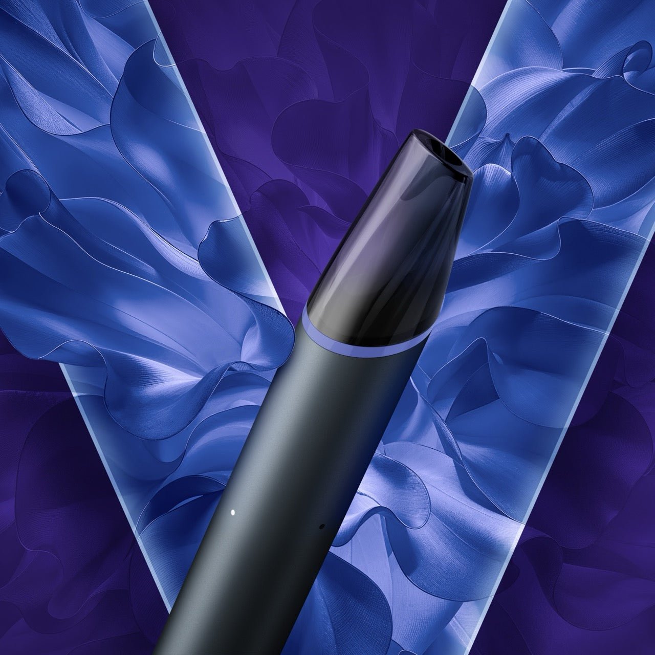 VEEV NOW ULTRA Blue Raspberry – stylische Einweg E-Zigarette vor farbigem Hintergrund inszeniert