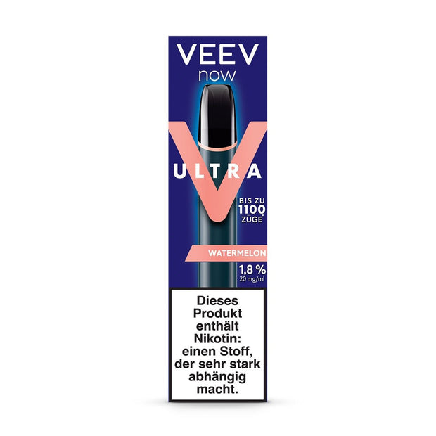 VEEV NOW ULTRA Watermelon Einweg Vape – Verpackung mit frischem Wassermelonen-Design und Aromenangabe