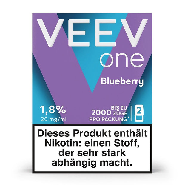 Produktbild VEEV ONE Pods Blueberry – Verpackung mit wildem Blaubeer-Design
