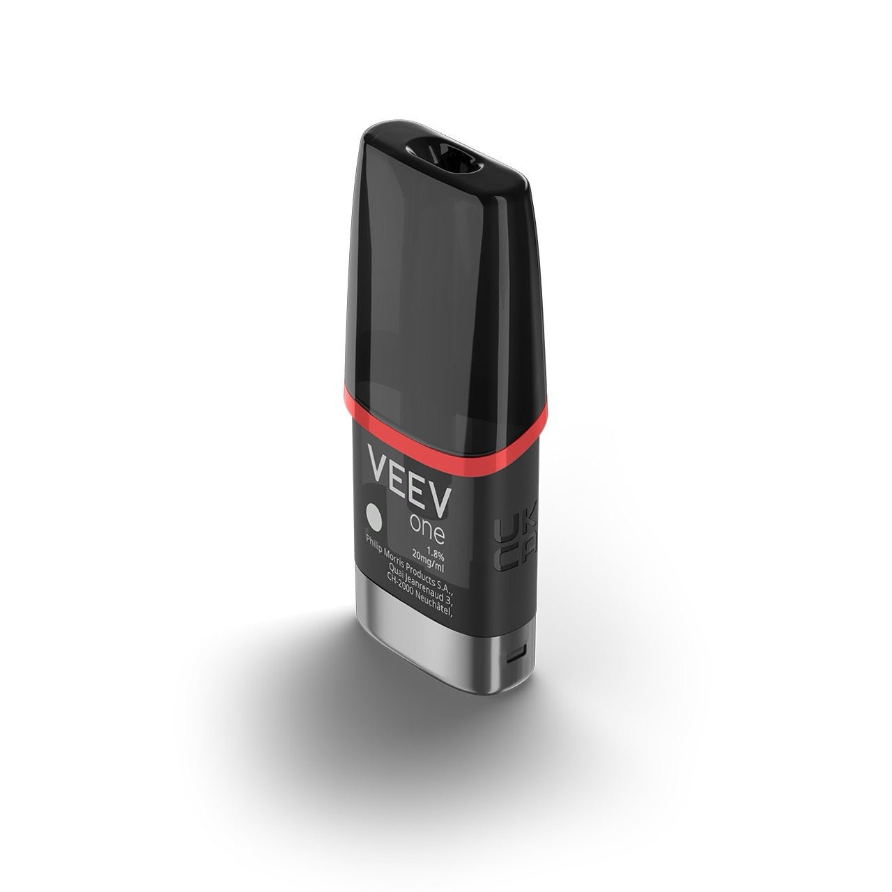 Einzelner VEEV ONE Pod Strawberry – transparenter Pod mit roter Aromamarkierung