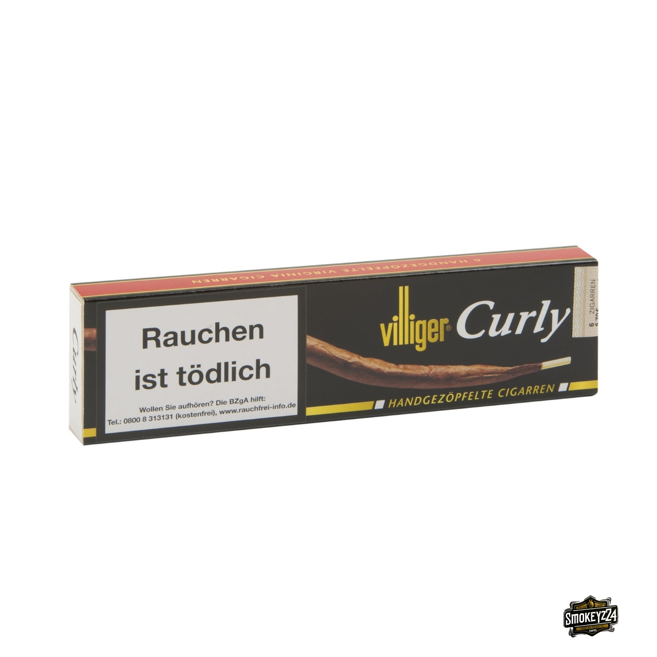 Villiger Curly Zigarren – 6er-Packung, Schachtel frontal