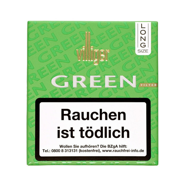 Villiger Long Green Filter Cigarillos 20er Packung frontal