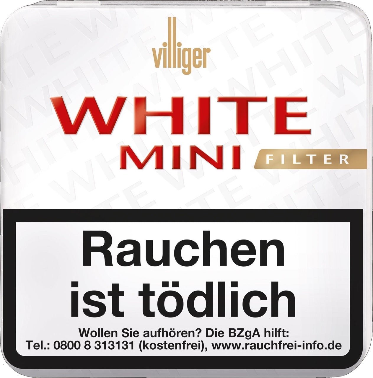 Villiger White Mini Filter Cigarillos 20er Packung frontal