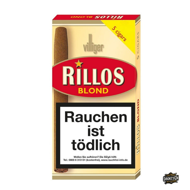 Villiger Rillos Blond Cigarillos – 5er Packung, Vanillearoma, Schachtel frontal