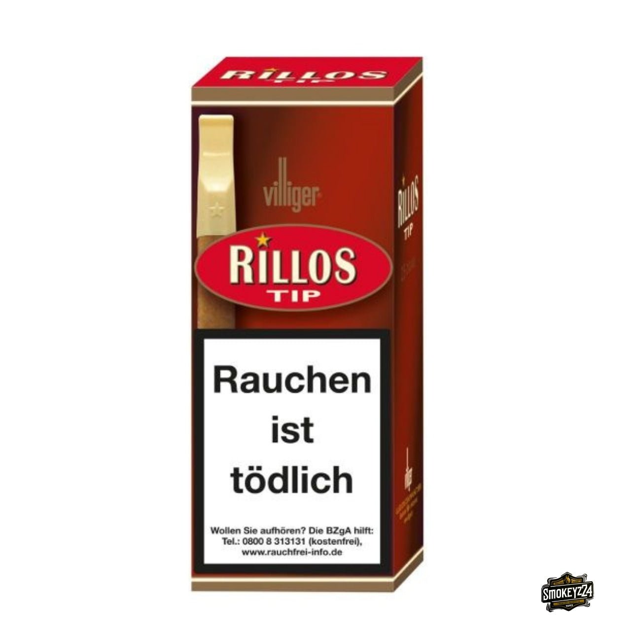Villiger Rillos Tip Cigarillos 25er Packung – Schachtel frontal