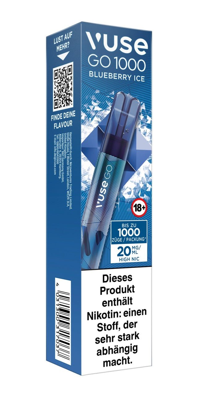 Vuse Go 1000 Blueberry Ice - Vape 20mg - Smokeyz24