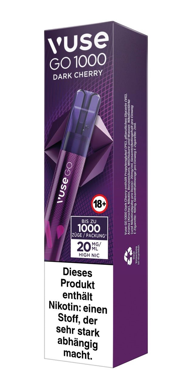 Vuse Go 1000 Dark Cherry - Vape 20mg - Kirsche - Smokeyz24