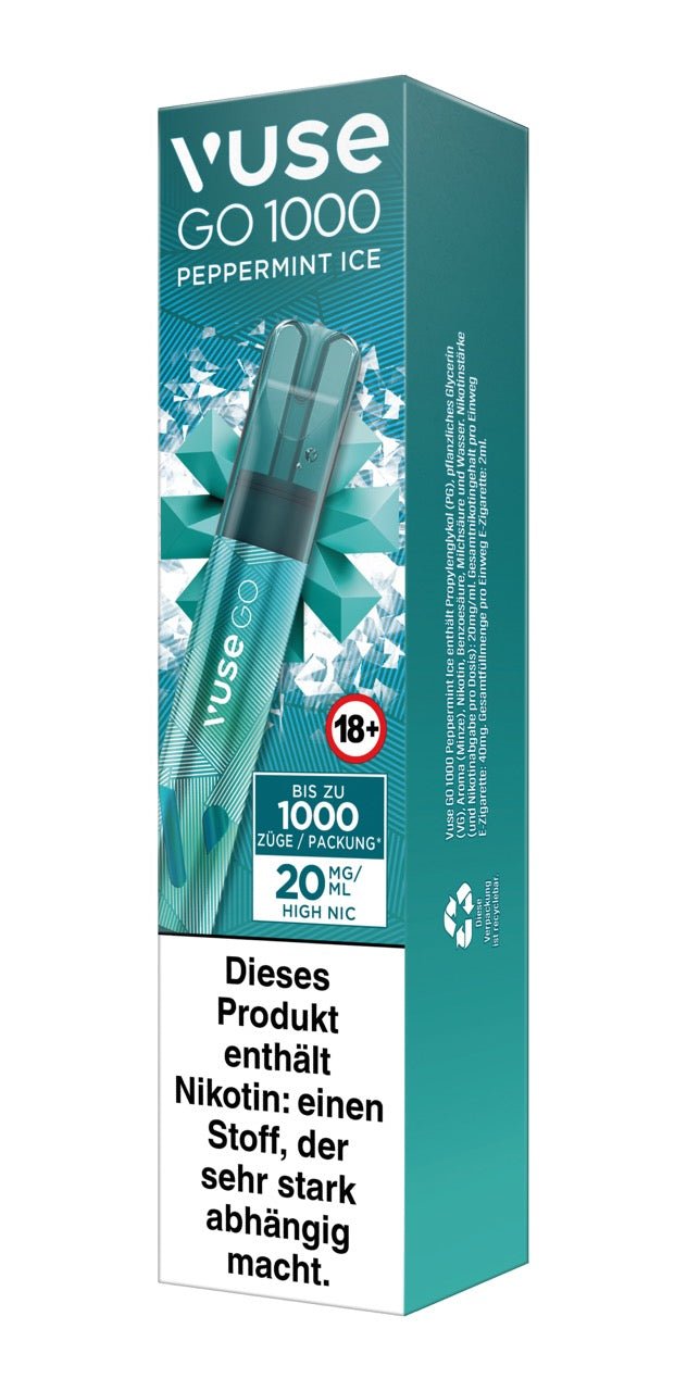 Vuse Go 1000 Peppermint Ice - Vape 20mg - Menthol - Smokeyz24