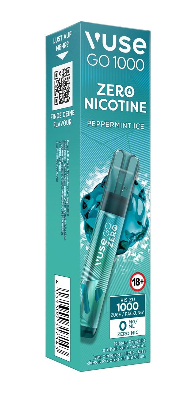 Vuse Go 1000 Peppermint Ice Zero - Vape 0mg - Menthol - Smokeyz24