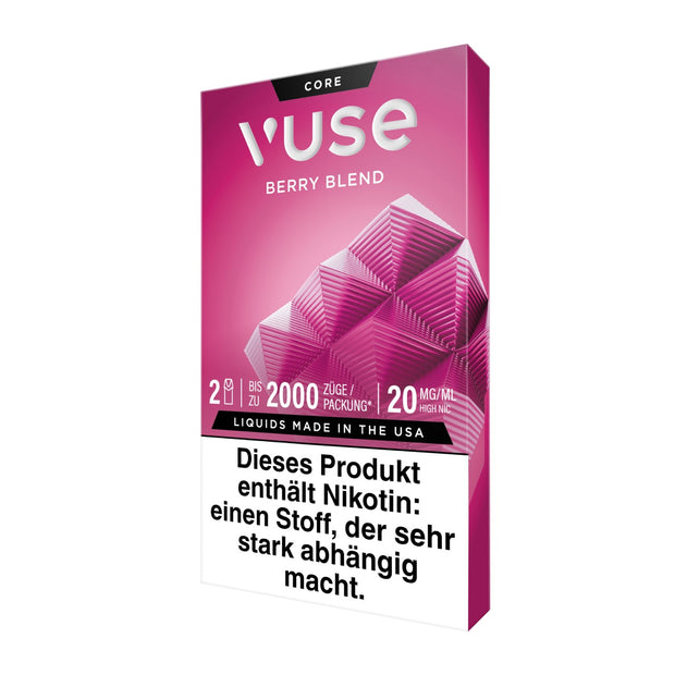 Vuse Pods Berry Blend 20mg neues Design 2024, Beerenmischung, Packung seitlich links, Smokeyz24.de