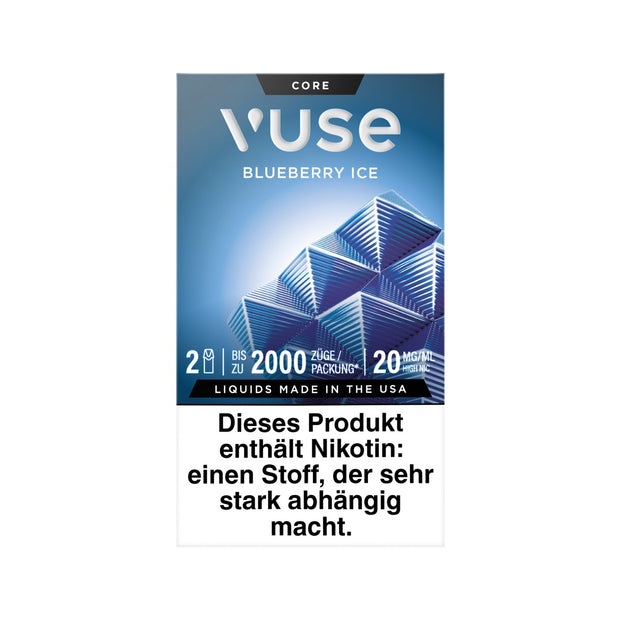 Vuse Pods Blueberry Ice 20mg neues Design 2024, Blaubeere, 2er Pack, Frontansicht, Smokeyz24.de