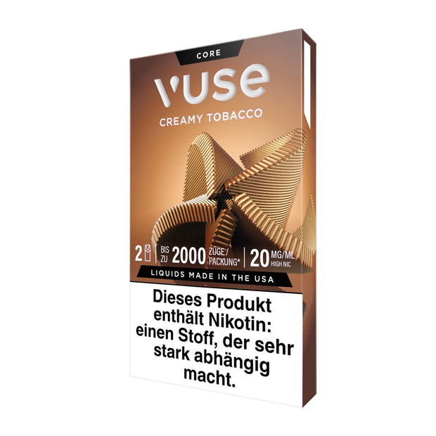 Vuse Pods Creamy Tobacco 20mg neues Design 2024, Tabak, Packung seitlich links, Smokeyz24.de