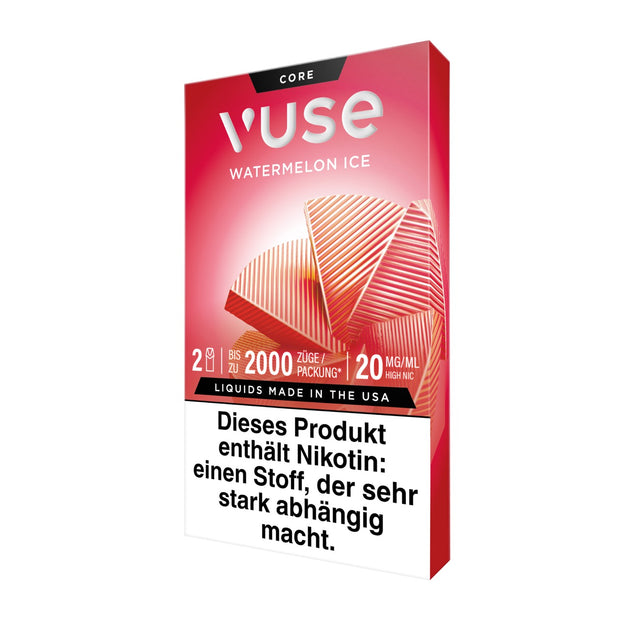 Vuse Pods Watermelon Ice 20mg neues Design 2024, Wassermelone, Packung seitlich links, Smokeyz24.de