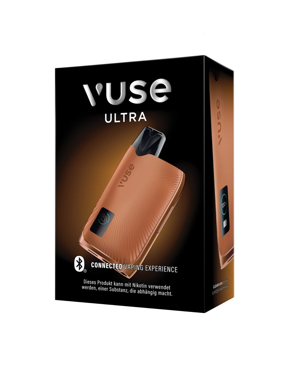 Vuse Ultra Device Copper Verpackung seitlich von links
