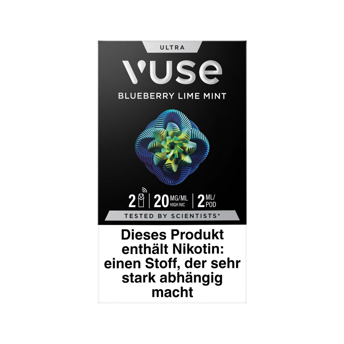 Vuse Ultra Pods Blueberry Lime Mint 20mg 2er Pack von vorne