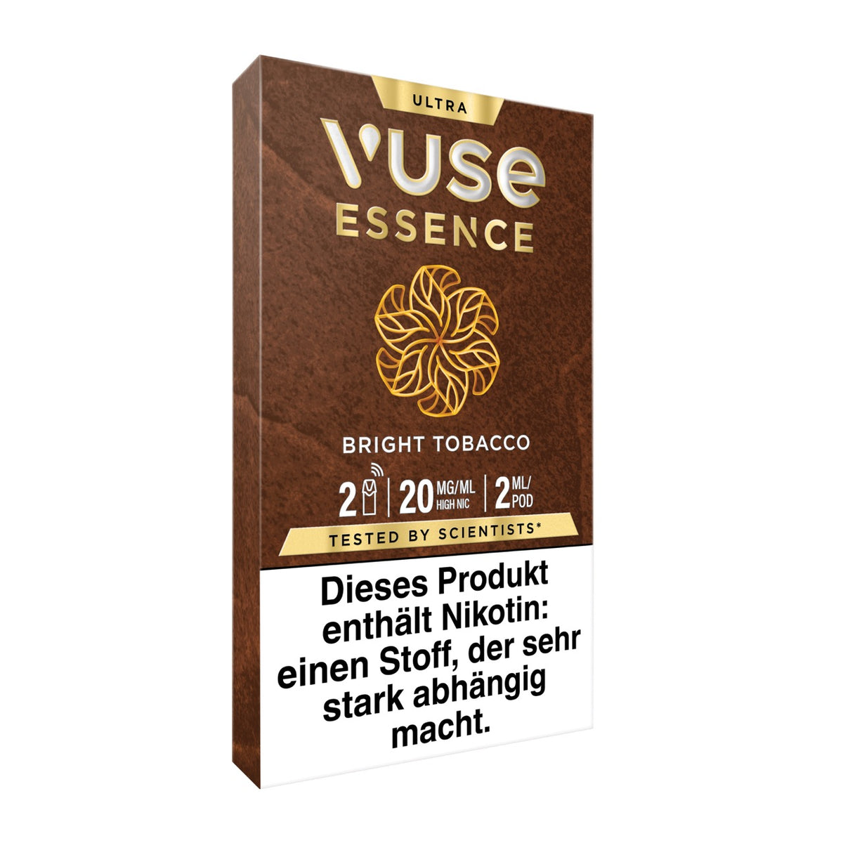 Vuse Ultra Pods Bright Tobacco Packung seitlich von rechts
