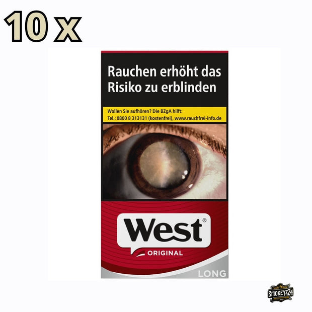 West Red Long Zigaretten rot 100er - Stange 10x20 Stk. - Smokeyz24