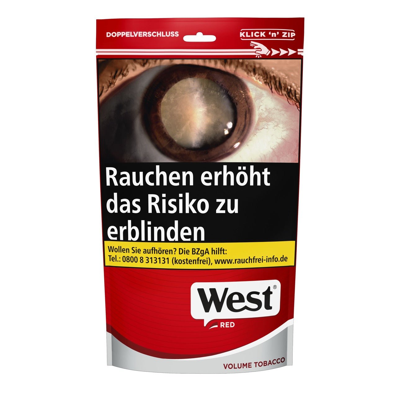 West Red Volumentabak - 95g Beutel Stopftabak - Smokeyz24