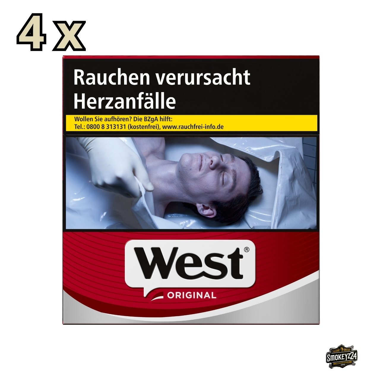 West Rot 4x40 Stück in Red Variante frontal fotografiert