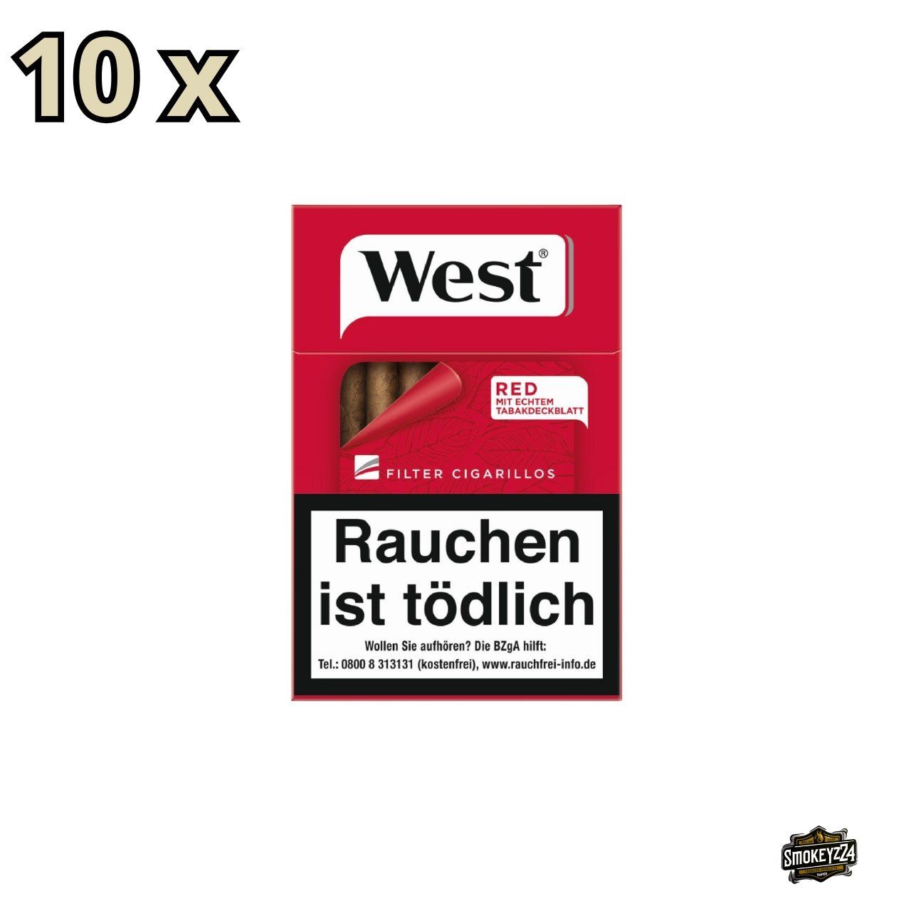 West Red Zigarillos rot - Stange 10x17 Stk. - Smokeyz24