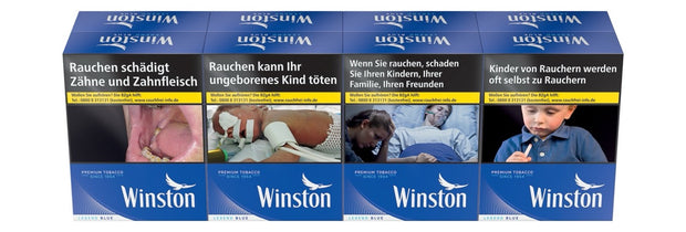 Stange Winston Blue Zigaretten 8x26 Stück frontal im blauen Design