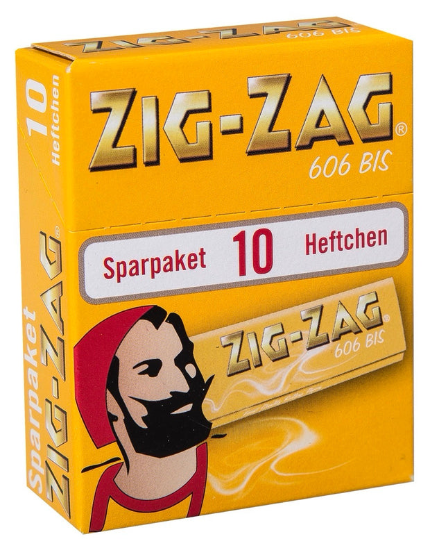 Zig-Zag Papier Sparpack, 10x50 Blatt Heftchen, hochwertiges Zigarettenpapier mit Naturgummierung, Einzelpaket