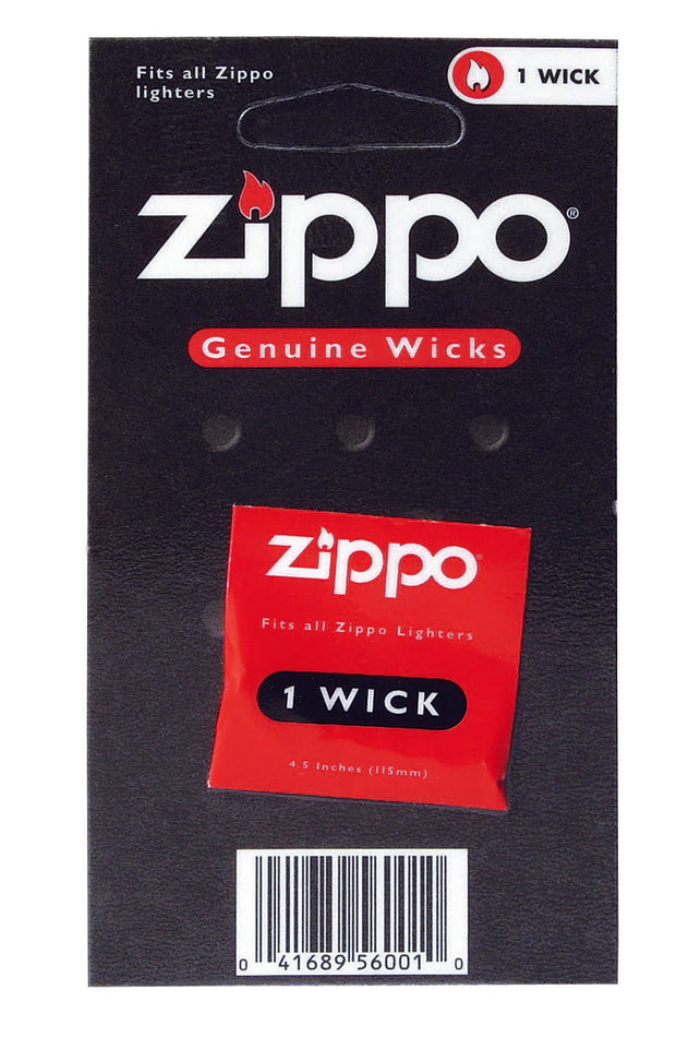 Zippo Ersatz Docht, Verpackung mit Wick und Zippo Logo, geeignet für alle Zippo Modelle